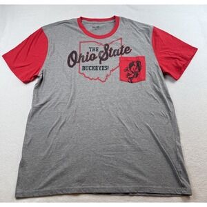 The Ohio State Buckeyes T Shirt Men's Size XXL Gray Red